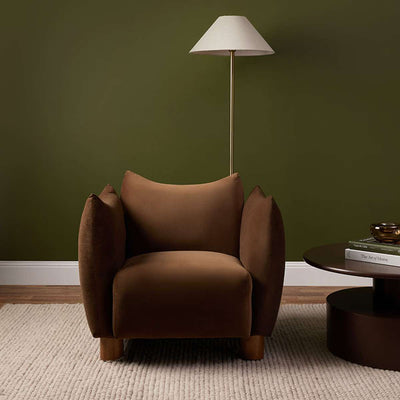 Monte Velvet Occasional Chair - Chocolate