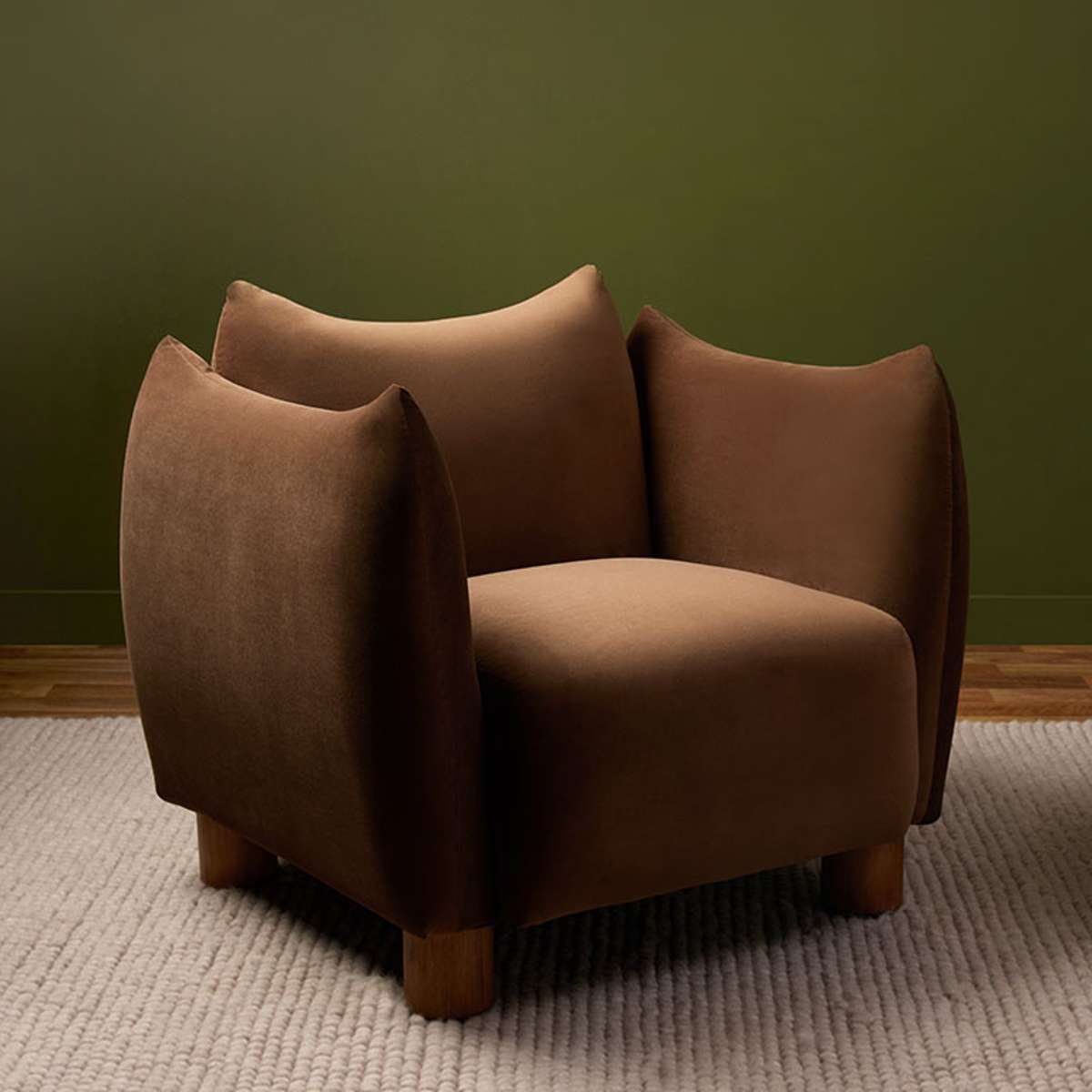 Monte Velvet Occasional Chair - Chocolate