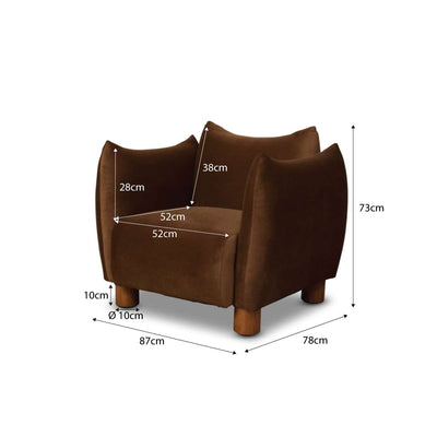 Monte Velvet Occasional Chair - Chocolate