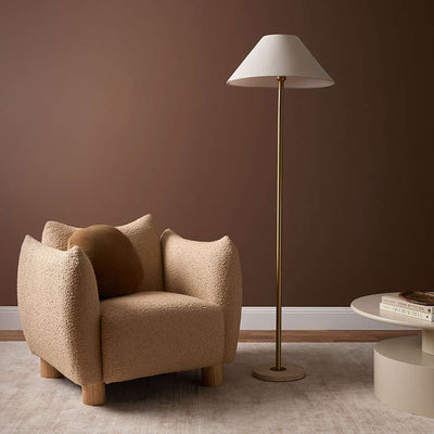 Phoebe Travertine Base Floor Lamp