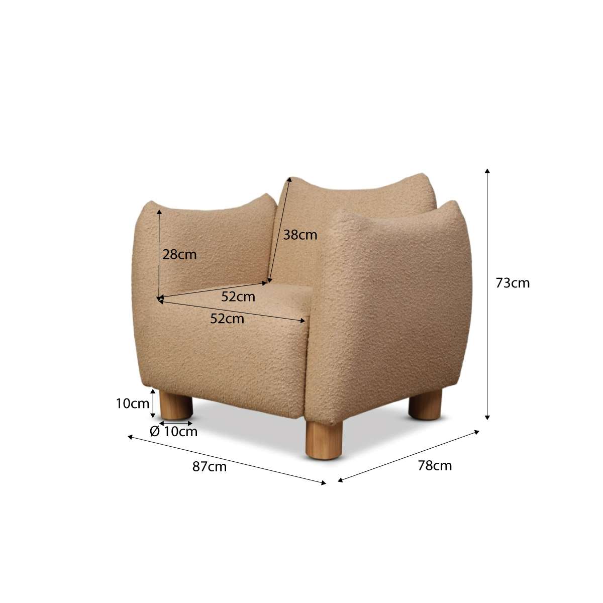 Monte Boucle Occasional Chair - Camel