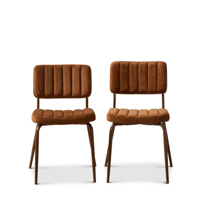 Louie Dining Chair - Set of Two - Chocolate Velvet