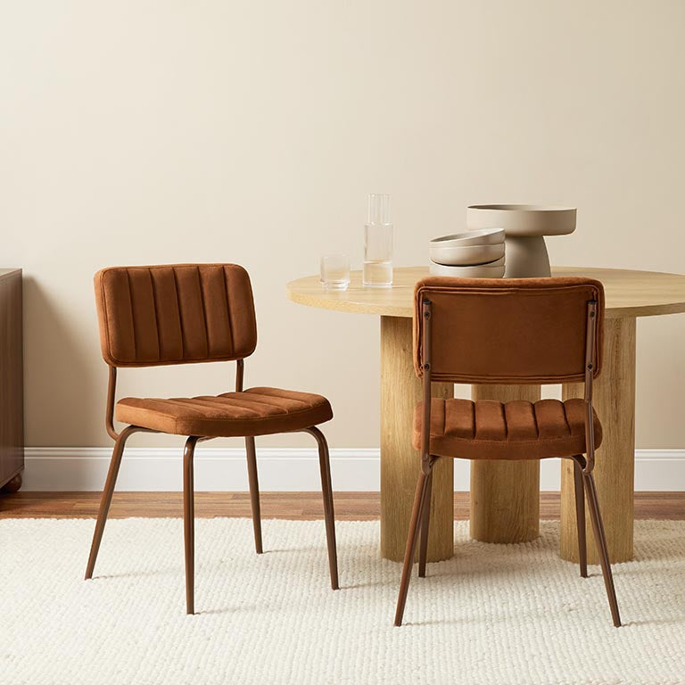 Louie Dining Chair - Set of Two - Chocolate Velvet