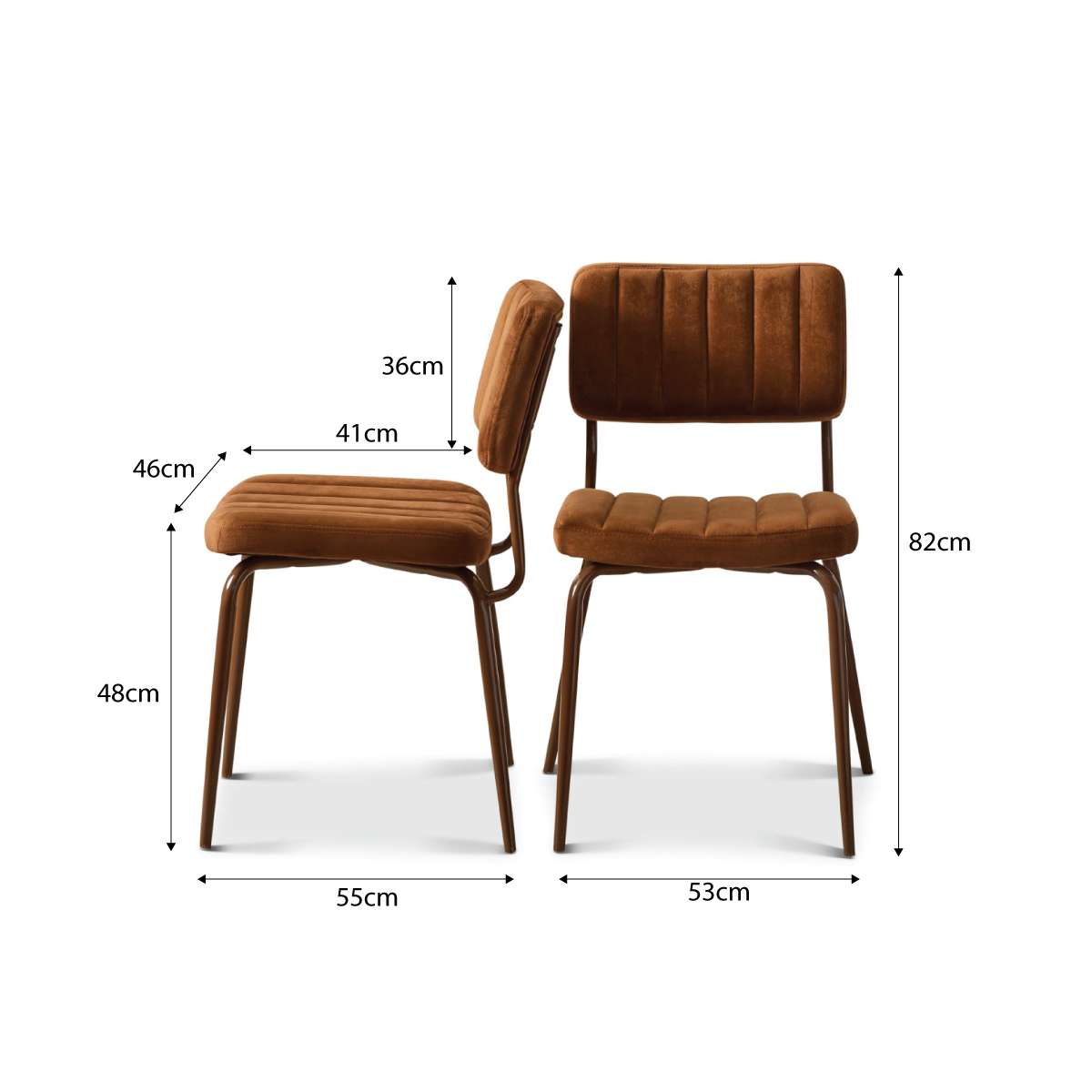 Louie Dining Chair - Set of Two - Chocolate Velvet