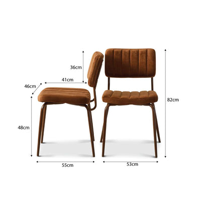 Louie Dining Chair - Set of Two - Chocolate Velvet