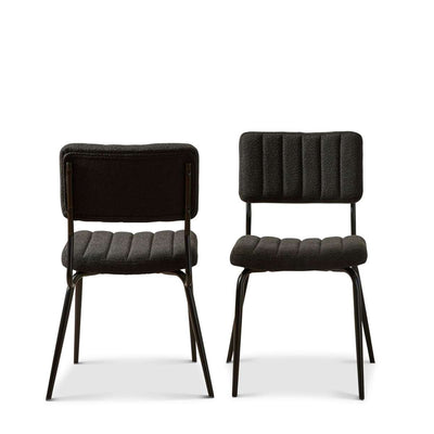 Louie Dining Chair - Set of Two - Black Boucle