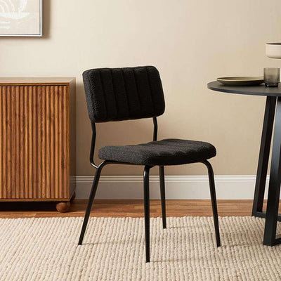 Louie Dining Chair - Set of Two - Black Boucle