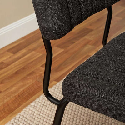 Louie Dining Chair - Set of Two - Black Boucle