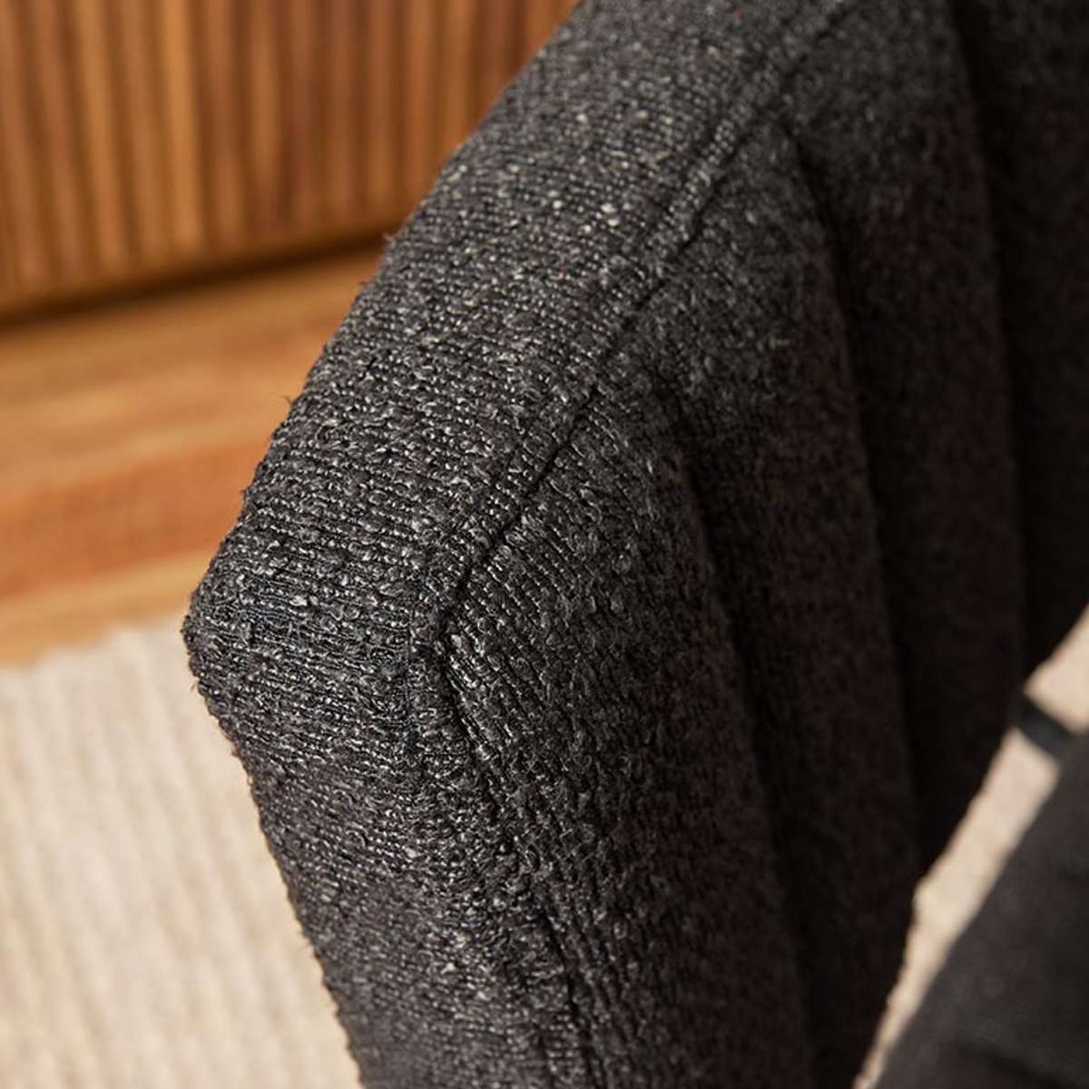 Louie Dining Chair - Set of Two - Black Boucle