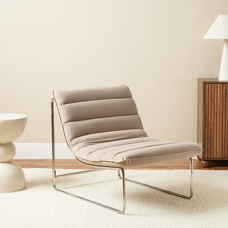 Frank Ribbed Occasional Chair - Mushroom