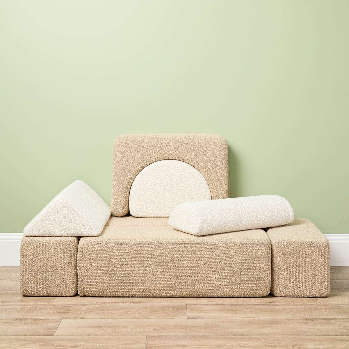 Modular Play Sofa - Cream/Beige Boucle