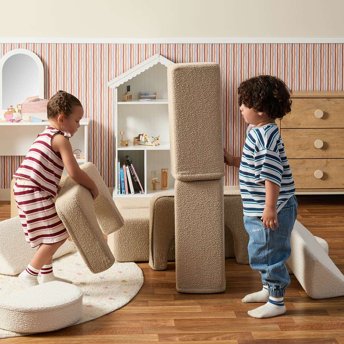 Modular Play Sofa - Cream/Beige Boucle