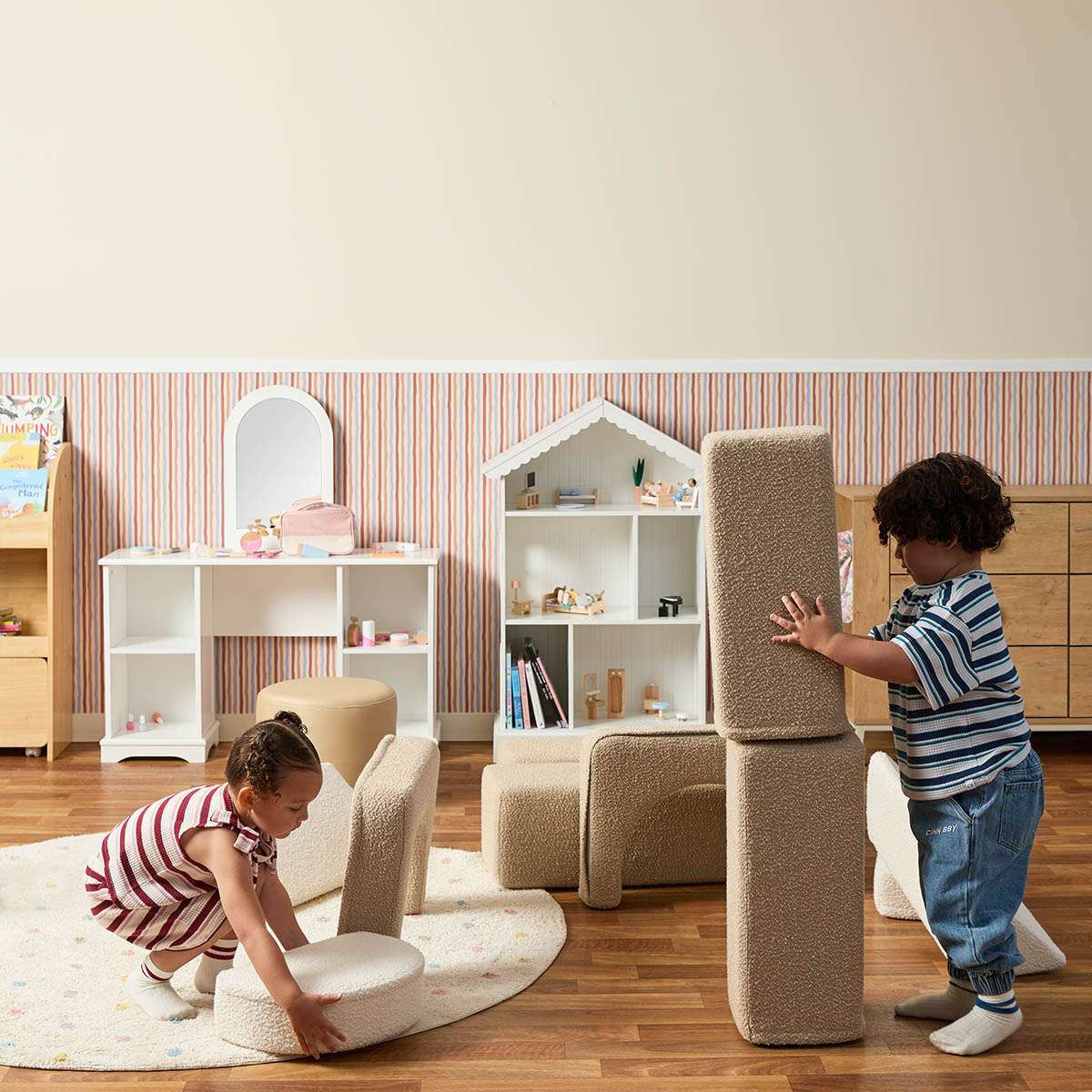 Modular Play Sofa - Cream/Beige Boucle