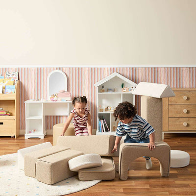 Modular Play Sofa - Cream/Beige Boucle