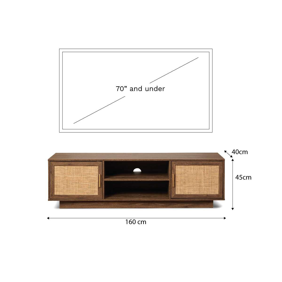 Noosa Rattan Entertainment Unit - Walnut