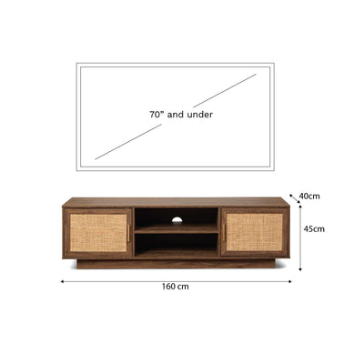 Noosa Rattan Entertainment Unit - Walnut