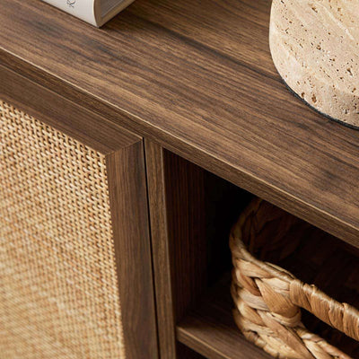 Noosa Rattan Shoe Cabinet - Walnut