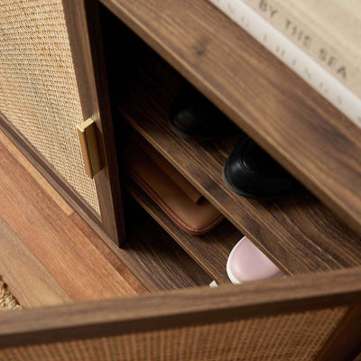 Noosa Rattan Shoe Cabinet - Walnut
