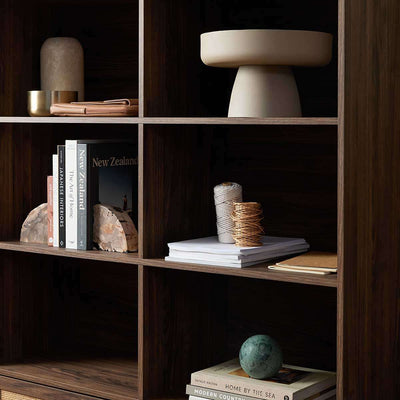 Noosa Rattan Large Bookcase - Walnut