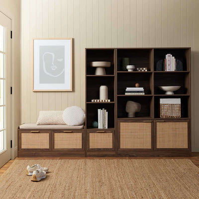 Noosa Rattan Large Bookcase - Walnut