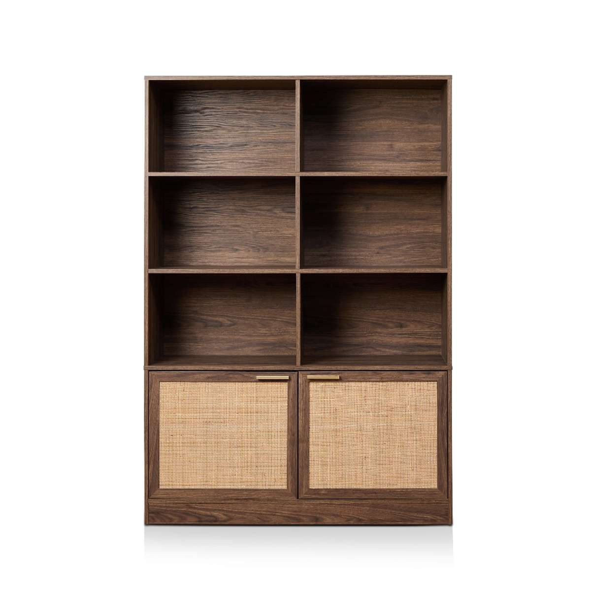 Noosa Rattan Large Bookcase - Walnut