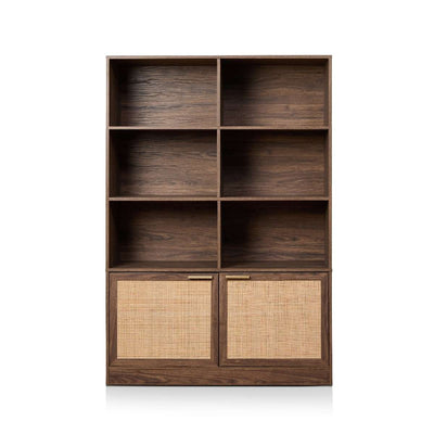 Noosa Rattan Large Bookcase - Walnut