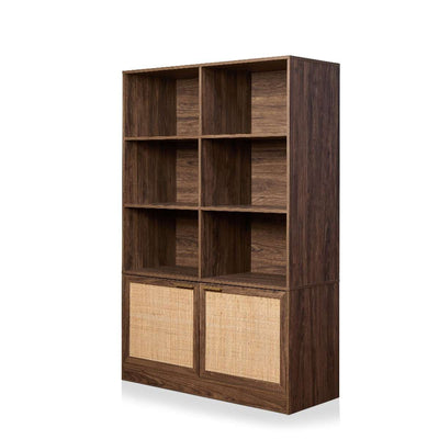 Noosa Rattan Large Bookcase - Walnut