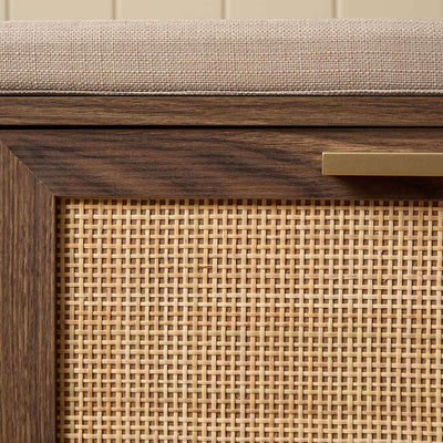 Noosa Rattan Storage Bench Seat - Walnut