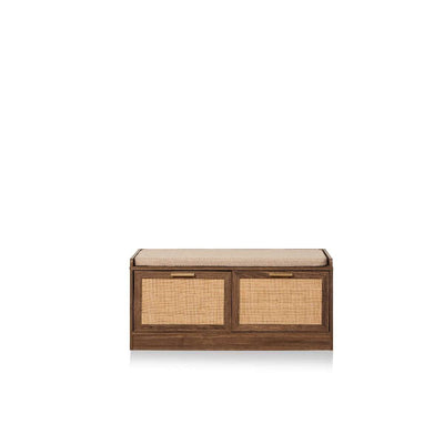 Noosa Rattan Storage Bench Seat - Walnut
