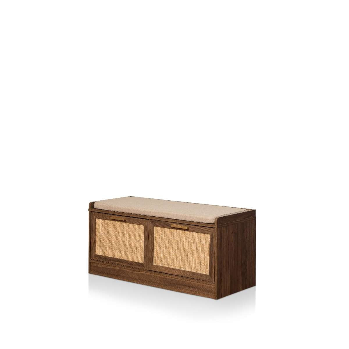 Noosa Rattan Storage Bench Seat - Walnut
