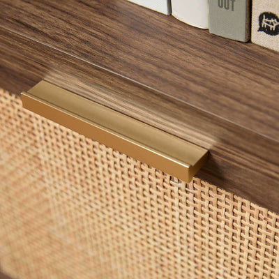 Noosa Rattan Slim Bookcase - Walnut