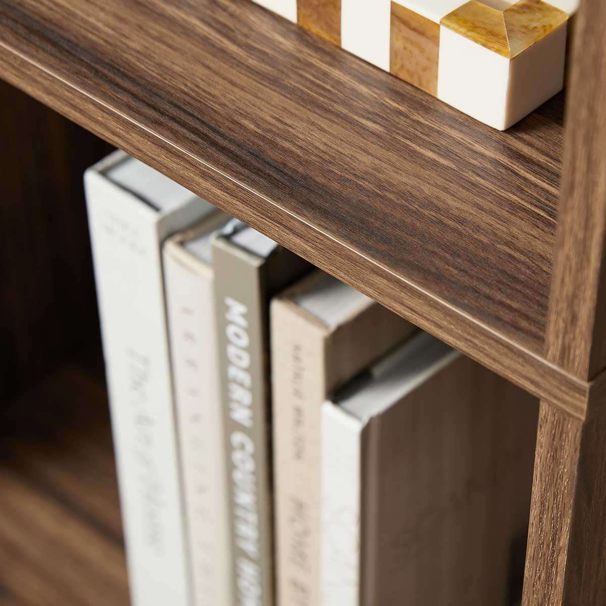 Noosa Rattan Slim Bookcase - Walnut