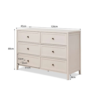 Cove Six Drawer - Beige