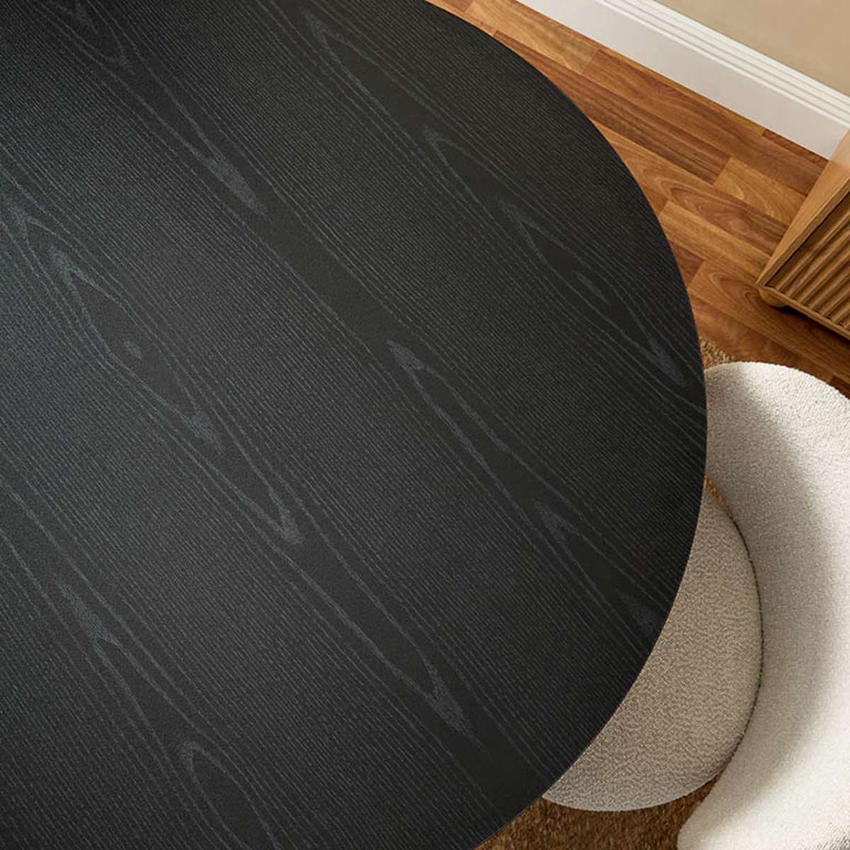 Kyoto Round Four Seater Dining Table - Black