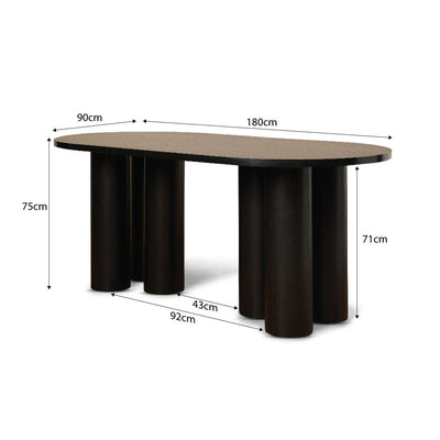 Otis Six Seater Dining Table - Black