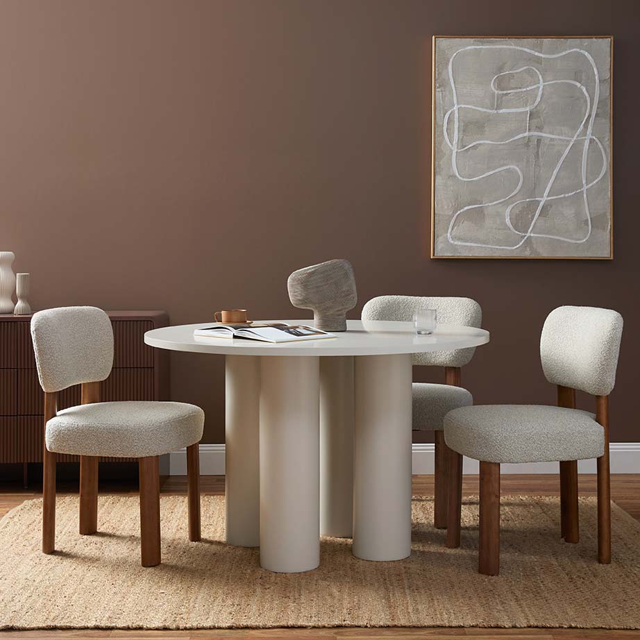 Otis Round Four Seater Dining Table - Beige
