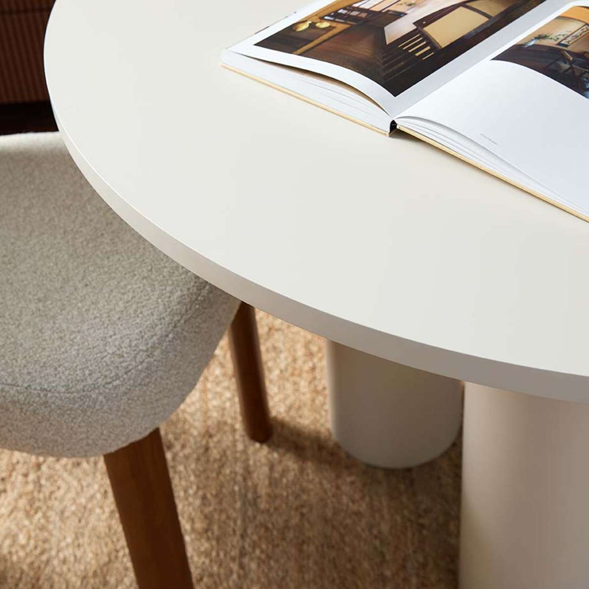 Otis Round Four Seater Dining Table - Beige