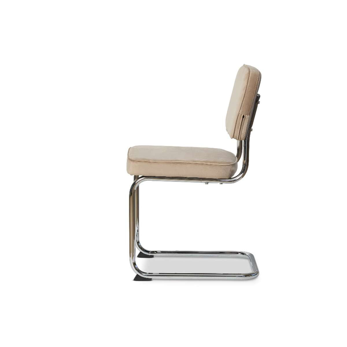 Marcel Chrome Dining Chair - Set of Two - Mushroom