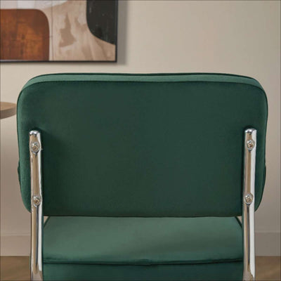 Marcel Chrome Dining Chair - Set of Two - Dark Green
