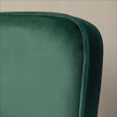 Marcel Chrome Dining Chair - Set of Two - Dark Green