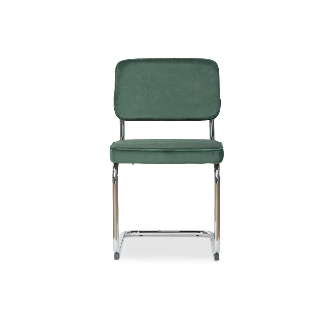 Marcel Chrome Dining Chair - Set of Two - Dark Green