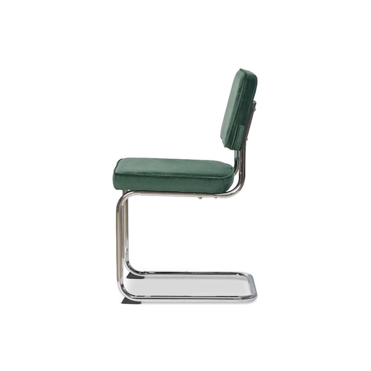 Marcel Chrome Dining Chair - Set of Two - Dark Green