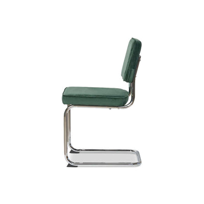 Marcel Chrome Dining Chair - Set of Two - Dark Green