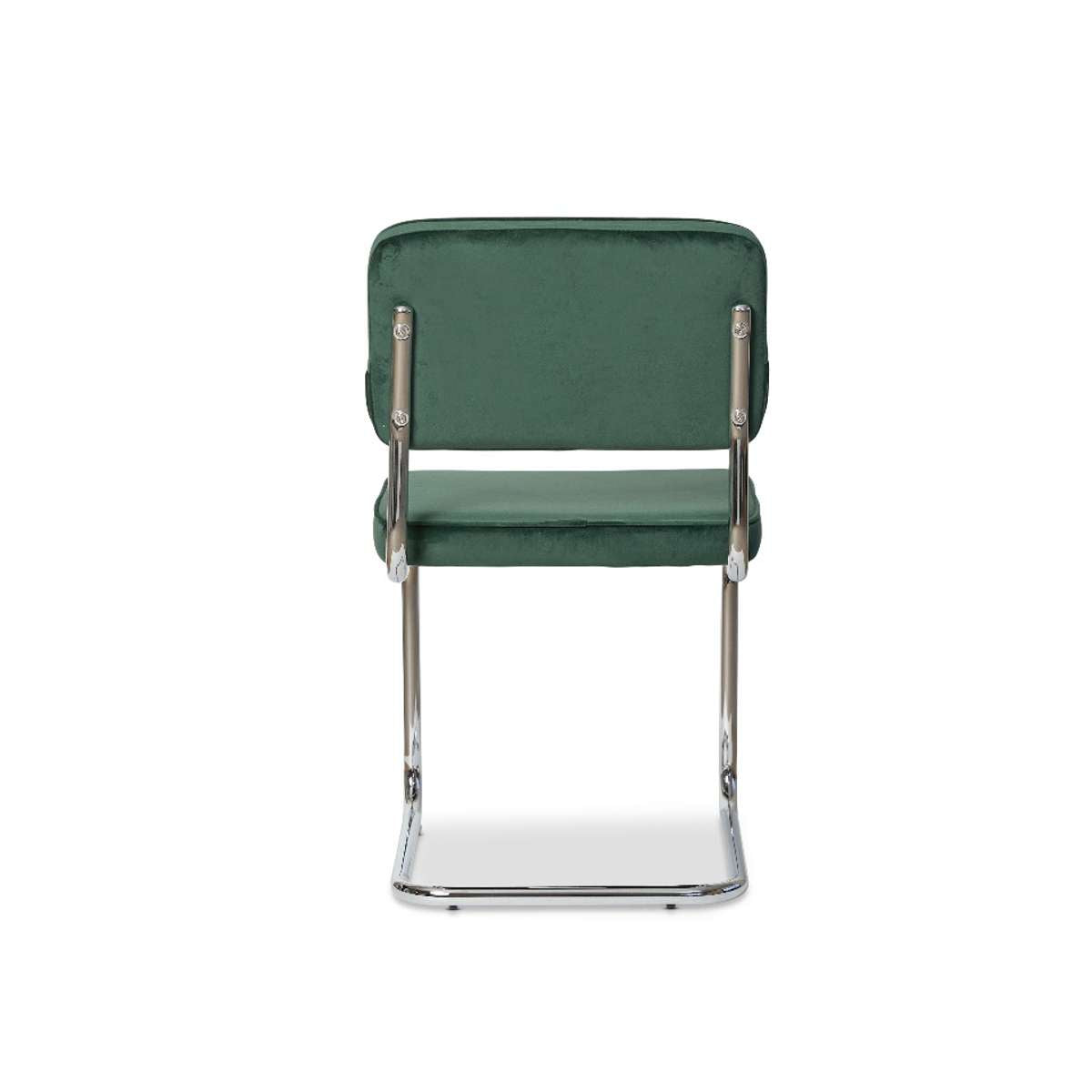 Marcel Chrome Dining Chair - Set of Two - Dark Green