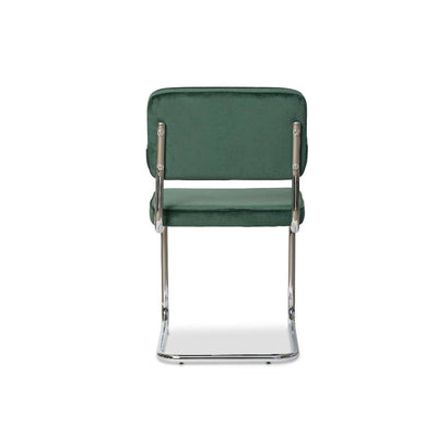 Marcel Chrome Dining Chair - Set of Two - Dark Green
