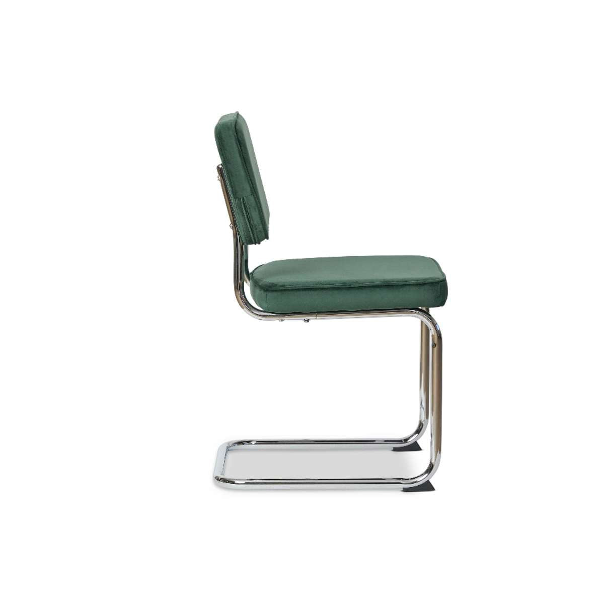Marcel Chrome Dining Chair - Set of Two - Dark Green