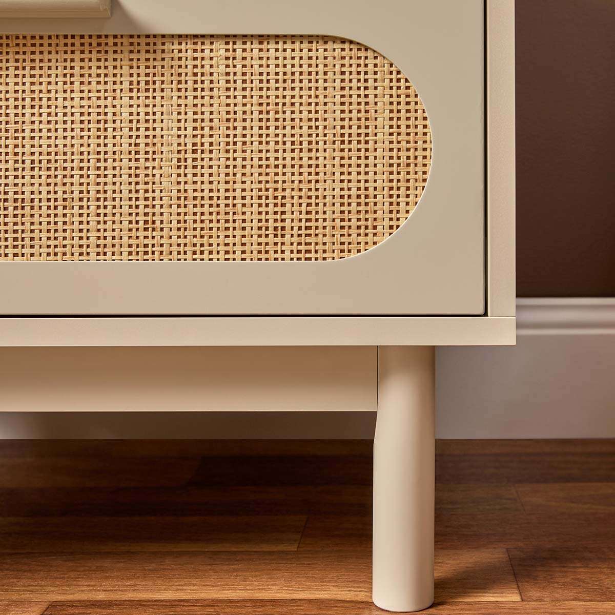 Canyon Two Drawer Bedside Table - Beige/Natural