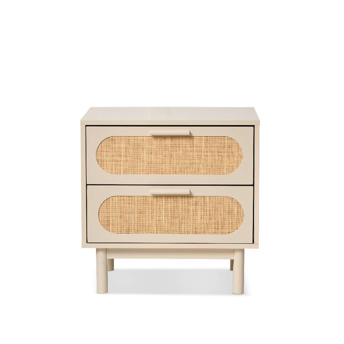 Canyon Two Drawer Bedside Table - Beige/Natural
