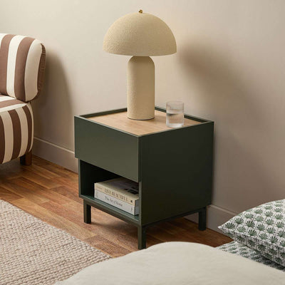 Murphy Bedside Table - Green/Natural