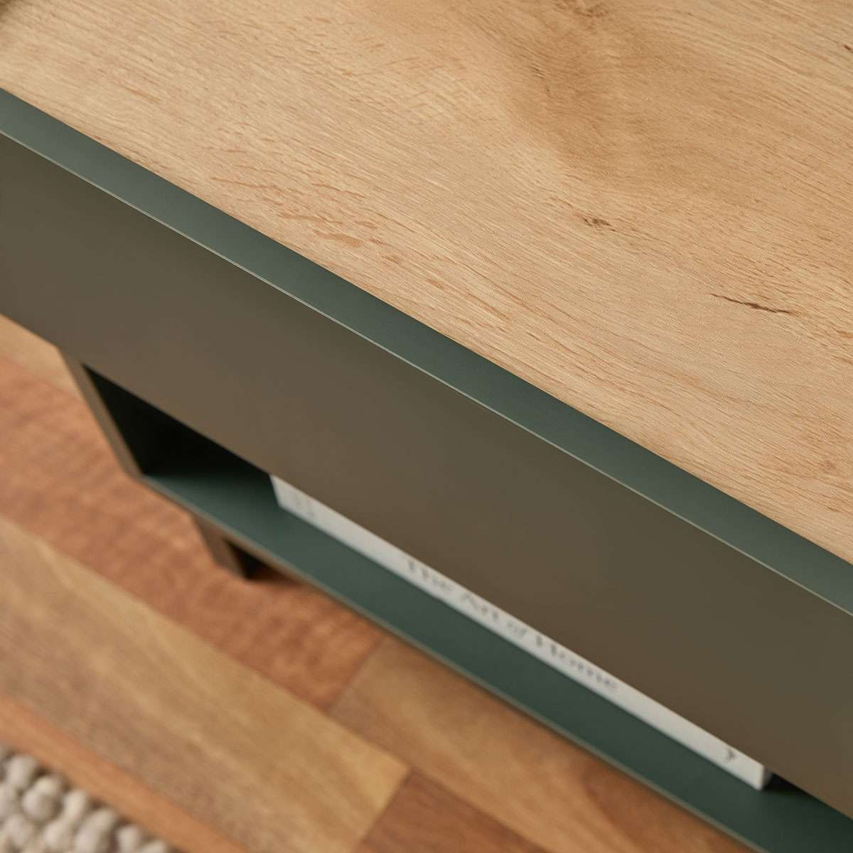 Murphy Bedside Table - Green/Natural